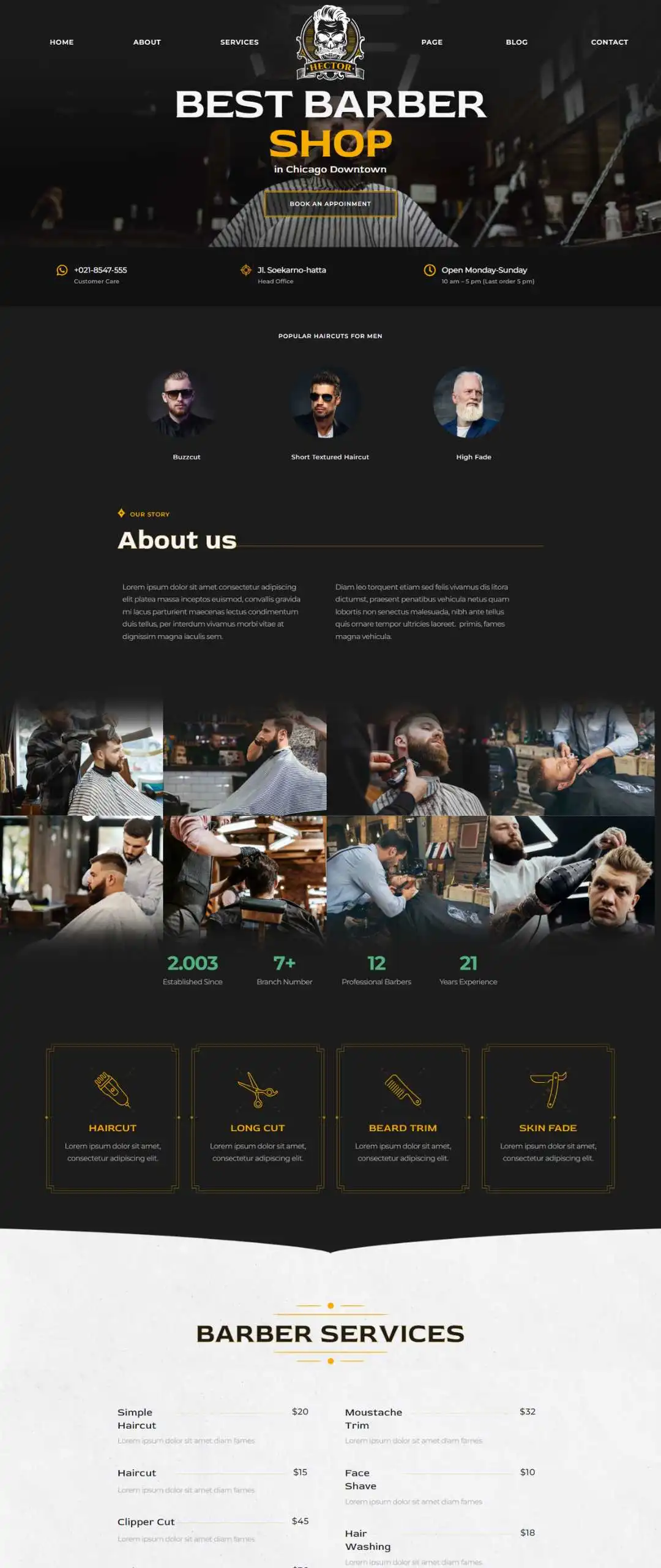 website design for barber shop